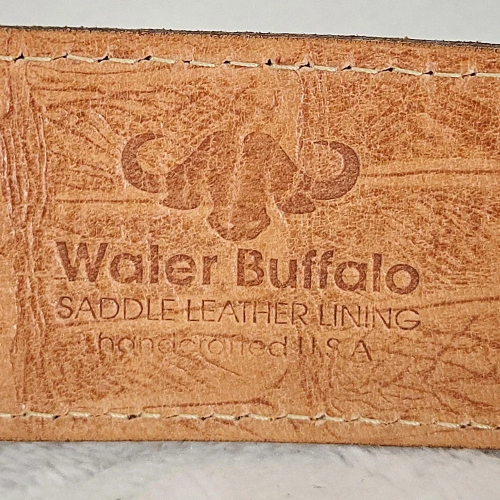 Martin Dingman Belt Mens 38 Brown Water Buffalo Leather Dress Handcrafted USA